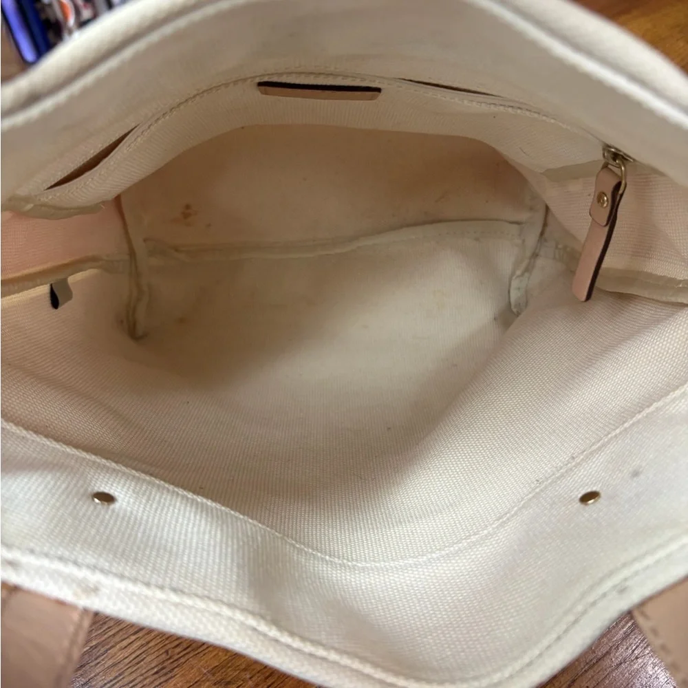 Kate Spade Vibrant Pink and Cream Canvas Tote - Picture 6 of 11